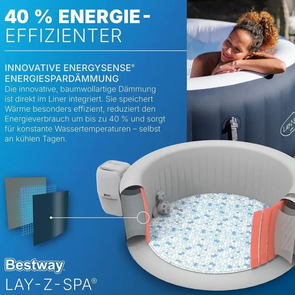 BESTWAY Lay-Z-Spa Miami AirJet 180 x 66 cm Dunkelblau