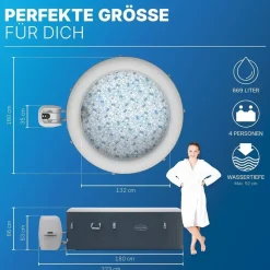 BESTWAY Lay-Z-Spa Miami AirJet 180 x 66 cm Dunkelblau
