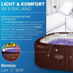 BESTWAY Maldives HydroJet Pro 201 x 201 x 80 cm Mahagoni