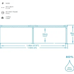 BESTWAY My First Frame Pool Planschdecken 152 x 38 cm