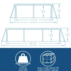BESTWAY Steel Pro Frame Pool 259 x 170 x 61 cm 56403