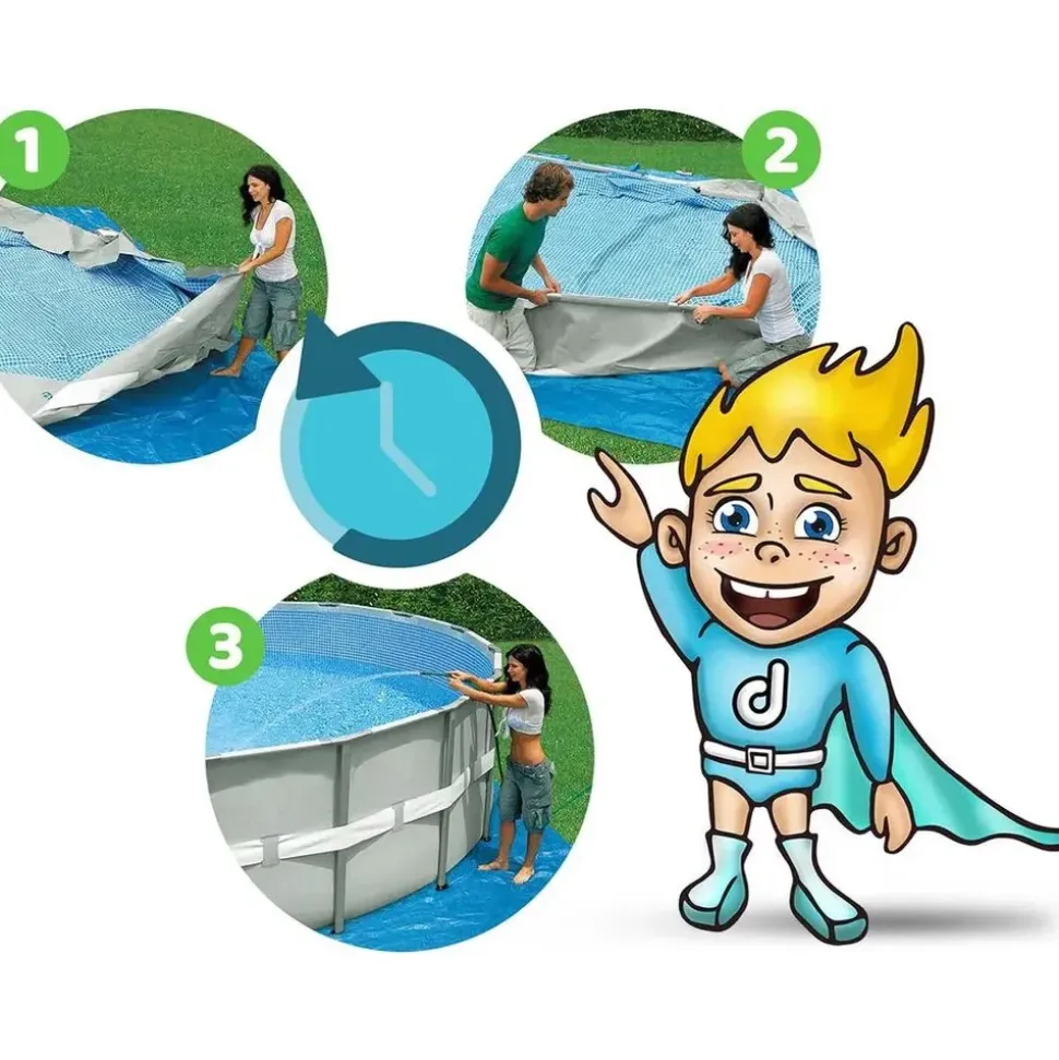 BESTWAY Steel Pro Max Frame Pool Set 366 x 76 cm lichtgrau inkl. Filterpumpe