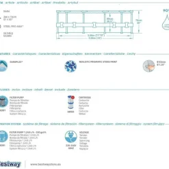 BESTWAY Steel Pro Max Frame Pool Set 366 x 76 cm lichtgrau inkl. Filterpumpe