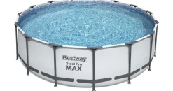 BESTWAY Steel Pro Max Frame Pool Set 457 x 122 cm lichtgrau inkl. Filterpumpe