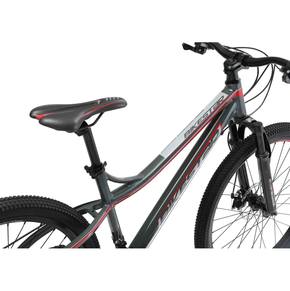 Bikestar Hardtail Mountainbike 26" grau/rot 21-Gang Scheibenbremse