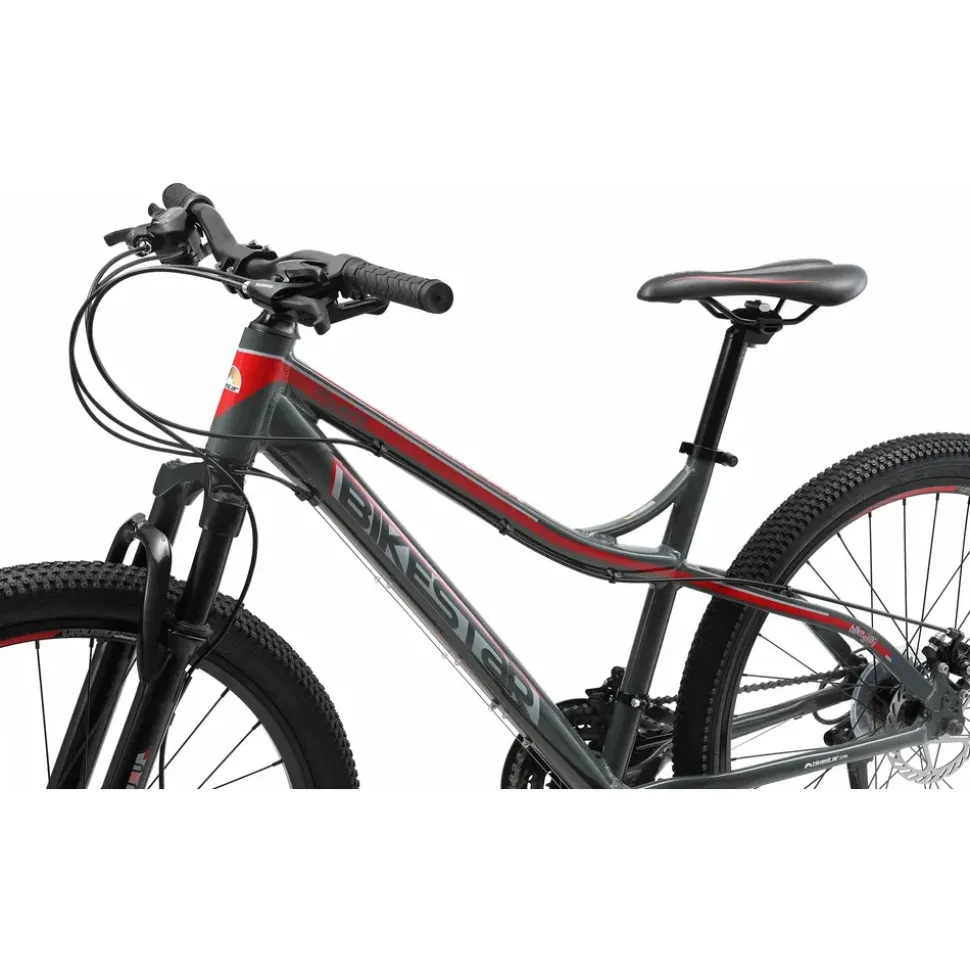 Bikestar Hardtail Mountainbike 26" grau/rot 21-Gang Scheibenbremse