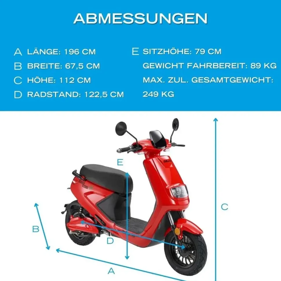 blu:s XT2000 2000 Watt 45 km/h Rot