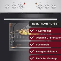 Bomann EHBC 7935 IX Herdset mit Glaskeramikkochfeld
