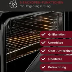 Bomann EHBC 7935 IX Herdset mit Glaskeramikkochfeld