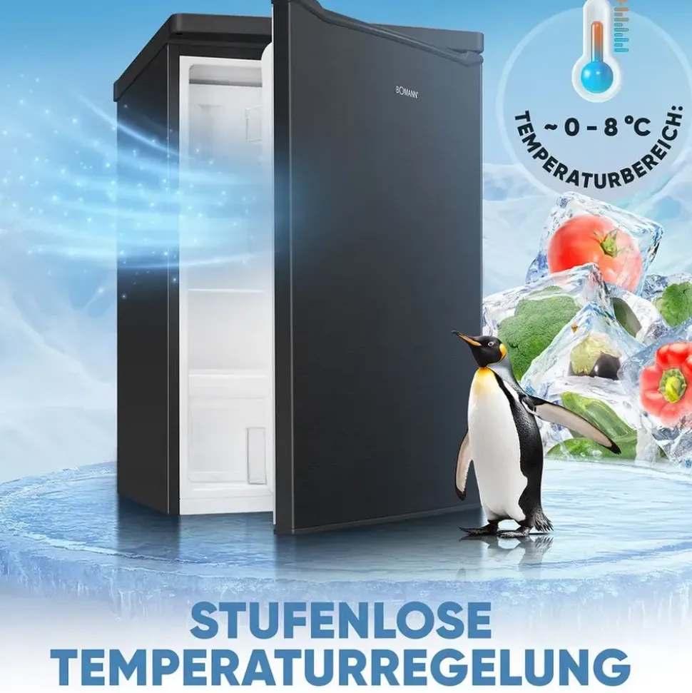 Bomann KS 7251 Kühlschrank (109 l, 850 mm hoch, Schwarz)