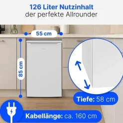 Bomann Vollraumkühlschrank VS 7258 (126 l, 850 mm hoch, Weiß)