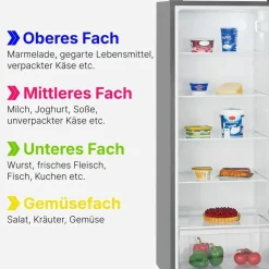 Bomann VS 7316 Kühlschrank (242 l, 1434 mm hoch, Inoxlook)