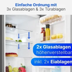 Bomann VS 2195 Kühlschrank (134 l, 850 mm hoch, Edelstahl)