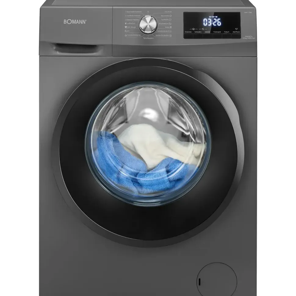 Bomann WAT 7186 Waschtrockner (8 kg / 5 kg, 1400 U/min) schwarz