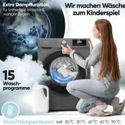 Bomann WAT 7186 Waschtrockner (8 kg / 5 kg, 1400 U/min) schwarz