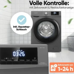 Bomann WAT 7186 Waschtrockner (8 kg / 5 kg, 1400 U/min) schwarz