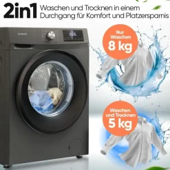 Bomann WAT 7186 Waschtrockner (8 kg / 5 kg, 1400 U/min) schwarz