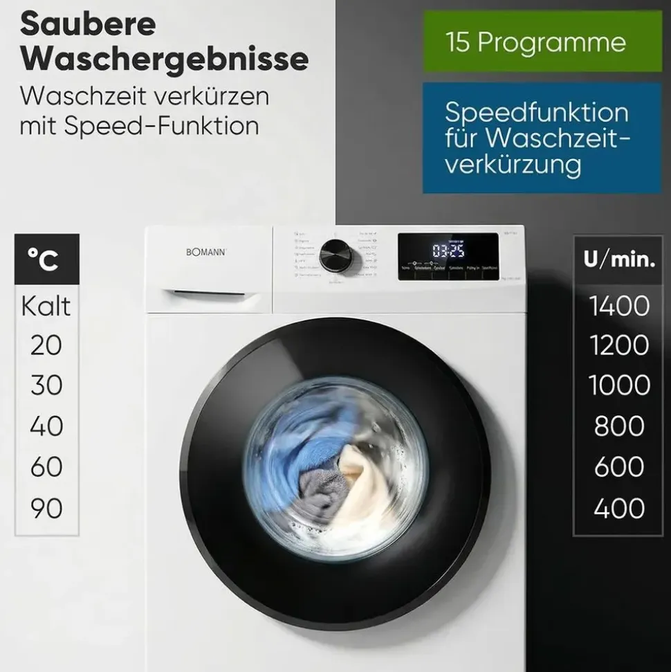 Bomann WA 7175.1 Waschmaschine (7 kg, 1400 U/min)