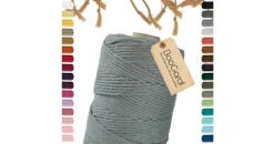 BooGardi Makramee Garn Grau 3 mm 200 m 2 St.