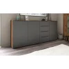 borchardt Möbel Highboard 200 x 93 x 35 cm grau