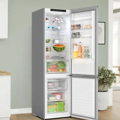 Bosch Serie 4 KGN392LCF Kühl-Gefrierkombination (363 l, 2030 mm hoch, Metall-Optik)