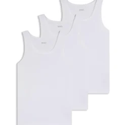 Boss 3P Co Tank Top weiß Baumwolle X-Large Herren, 100% WHITE, XL