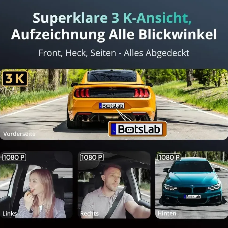 BOTSLAB 4 Kanal Dashcam 3K+3 * 1080P