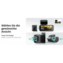 BOTSLAB 4K 3-Kanal Dashcam Auto Vorne Hinten