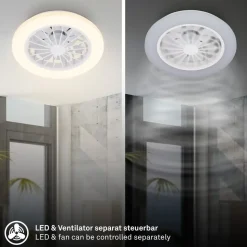 Briloner LED Deckenventilator 38 cm Weiß