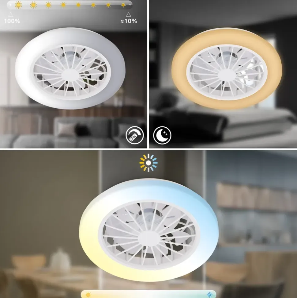 Briloner LED Deckenventilator 38 cm Weiß