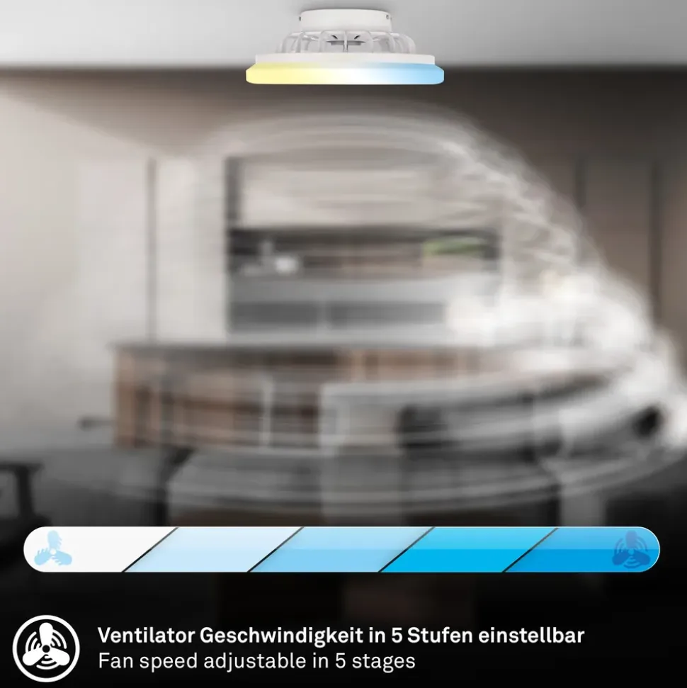 Briloner LED Deckenventilator 38 cm Weiß