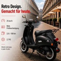 Burnout MiniMe 50 ccm 3,0 PS 25 km/h Mattschwarz