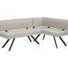 byLIVING Eckbank Toronto, Taschenfederkern, Bezug in Taupe, Gestell schwarz