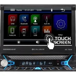 Caliber Autoradio mit Klappbildschirm - Bluetooth - USB - SD - AUX - 1 DIN - Einfach DIN - Rückfahrkamera-Eingang (RMD583DAB-BT)