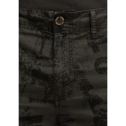 Camp David Shorts CAMP DAVID, Herren, Gr. S, Normalgrößen, schwarz (schwarz wood), Rippware, Material: 100% Baumwolle, bedruckt, regular fit knielang, Hosen Shorts, mit All Over Print