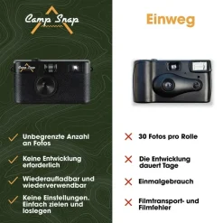 camp snap Digitalkamera Stealth Schwarz Kompakt