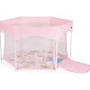 Cangaroo Laufstall Playbox klappbar Matratze Tragetasche Öffnung Reiselaufstall rosa