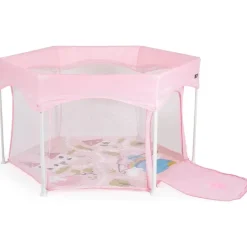 Cangaroo Laufstall Playbox klappbar Matratze Tragetasche Öffnung Reiselaufstall rosa