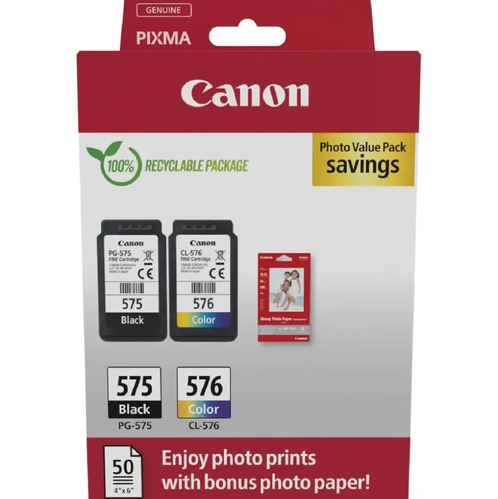 Canon PG-575 schwarz + CL-576 CMY 5438C004