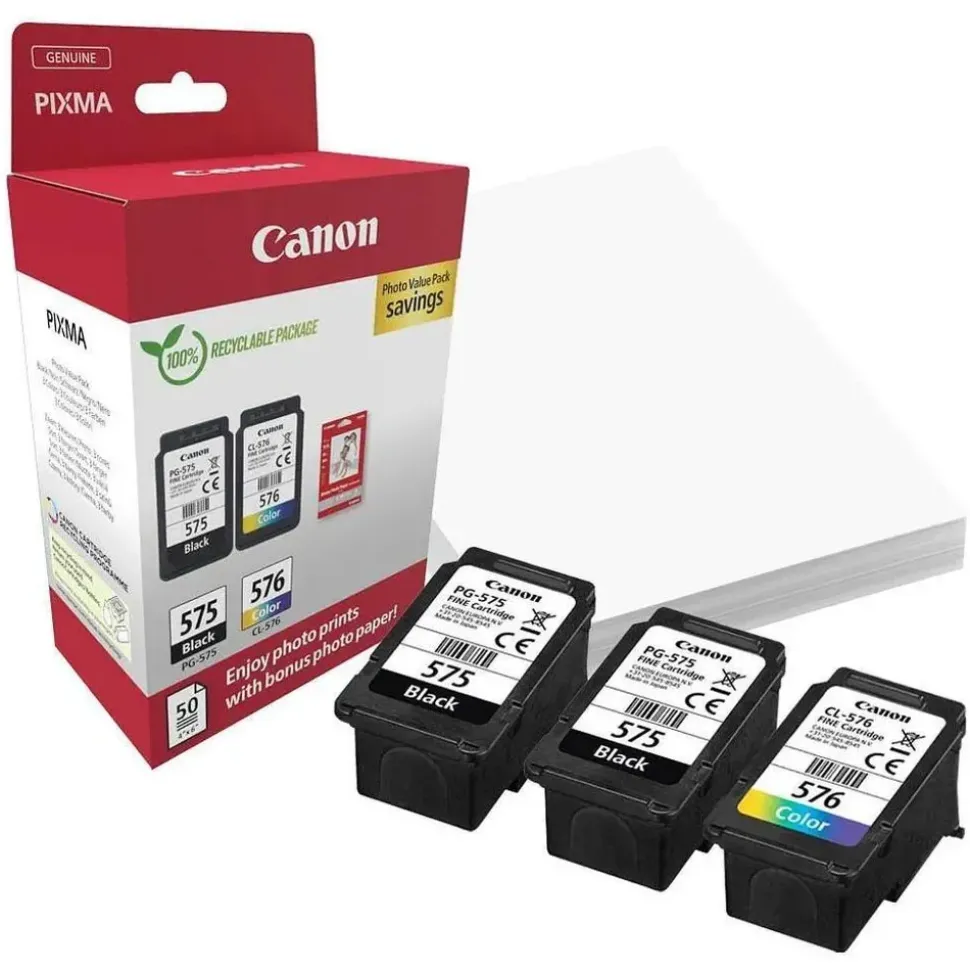 Canon PG-575 schwarz + CL-576 CMY 5438C004