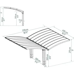 CANOPIA Doppelcarport Arizona Wave 5,80 x 5,00 m anthrazit inkl. UV-Schutz und witterungsbeständig