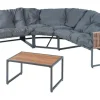 casa.pro Karg Loungeset Dunkelgrau/Rattanoptik