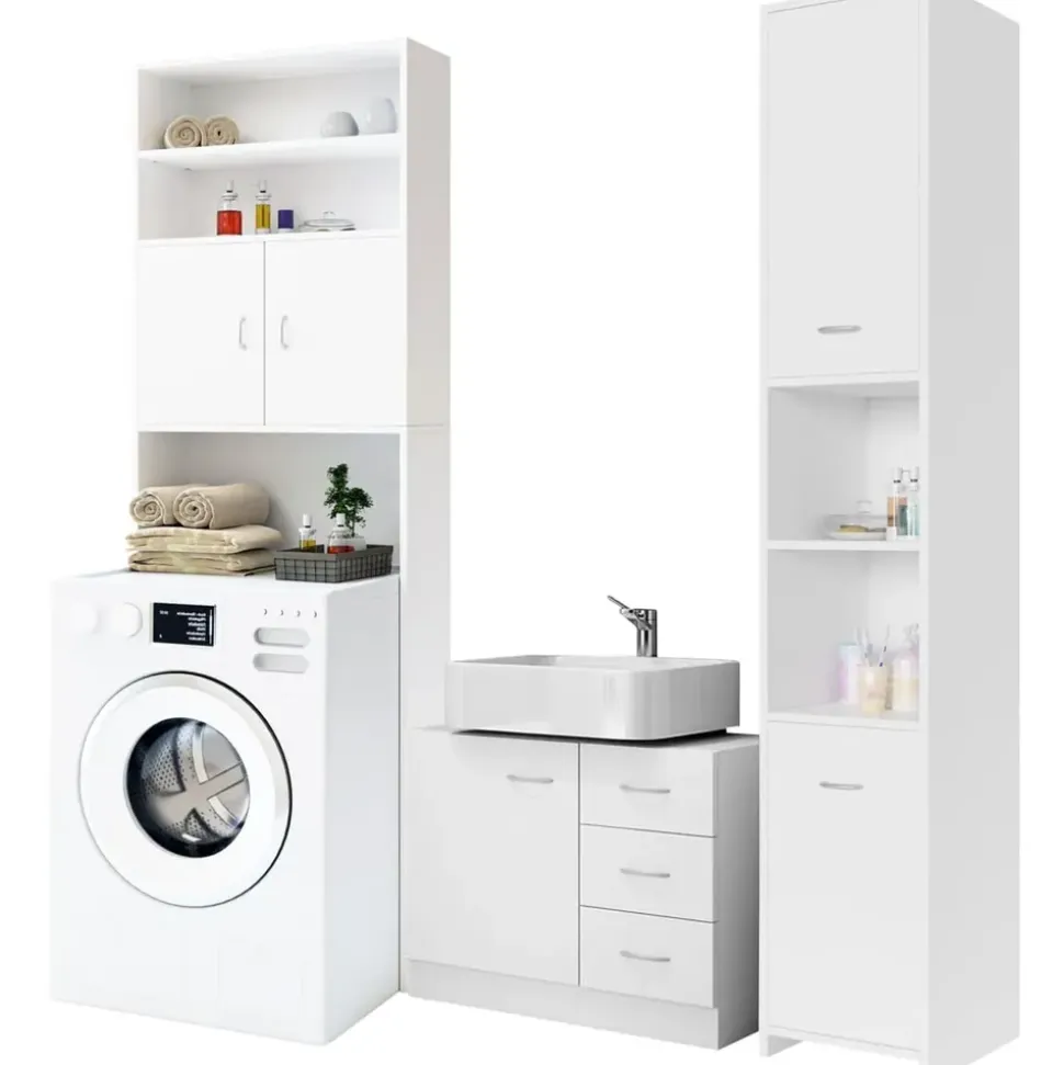 CASARIA Badmöbel-Set Neapel 3-tlg. Weiß