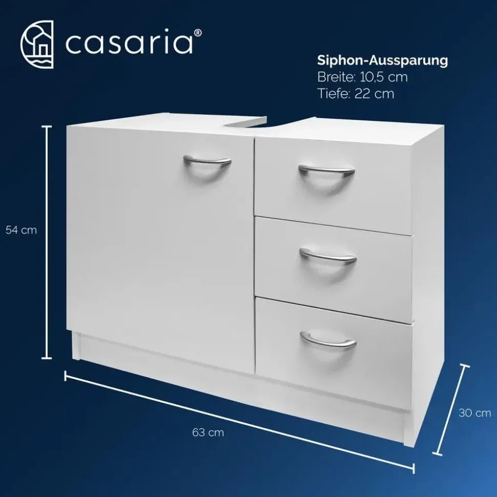 CASARIA Badmöbel-Set Neapel 2-tlg. Weiß