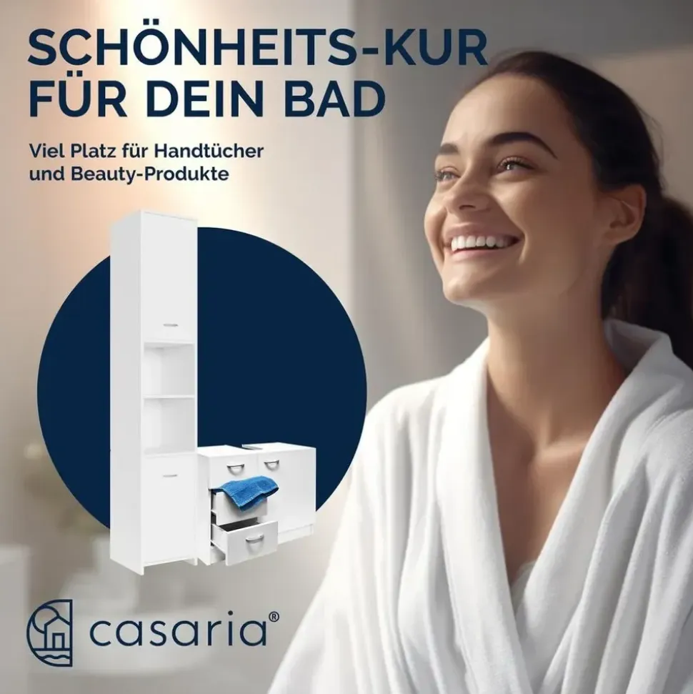 CASARIA Badmöbel-Set Neapel 2-tlg. Weiß