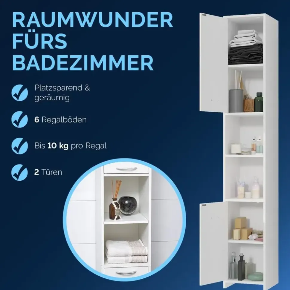CASARIA Badmöbel-Set Neapel 2-tlg. Weiß