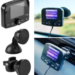 casativo-tech Einfach DAB+ über FM hören - 4in1 Kfz DAB Radio Empfänger mit Bluetooth 5.0, Freisprechanlage & FM Transmitter - Kristallklarer Digital-Sound im