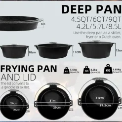 CCLIFE Dutch Oven 9 l Gusseisen