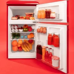 Cecotec Bolero CoolMarket 2D Origin 86 Retro-Kühlschrank (86 l, 893 mm hoch, Rot)