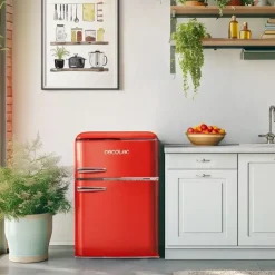 Cecotec Bolero CoolMarket 2D Origin 86 Retro-Kühlschrank (86 l, 893 mm hoch, Rot)